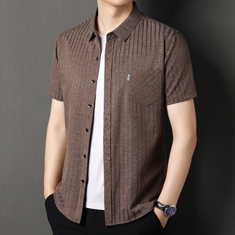 qh108-Personalized versatile men's short-sleeved shirt