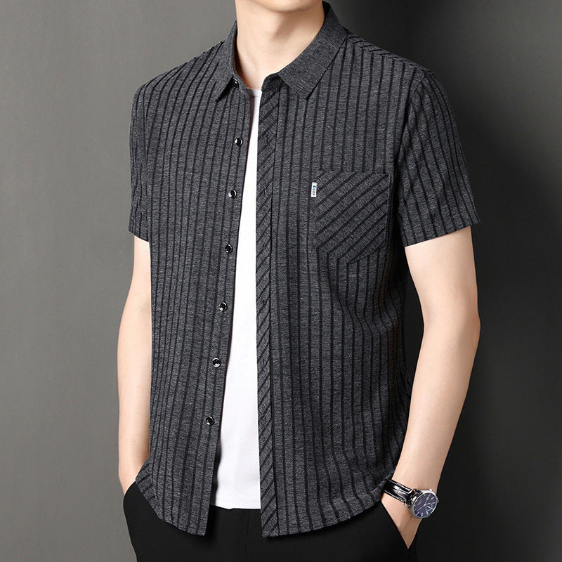 qh108-Personalized versatile men's short-sleeved shirt