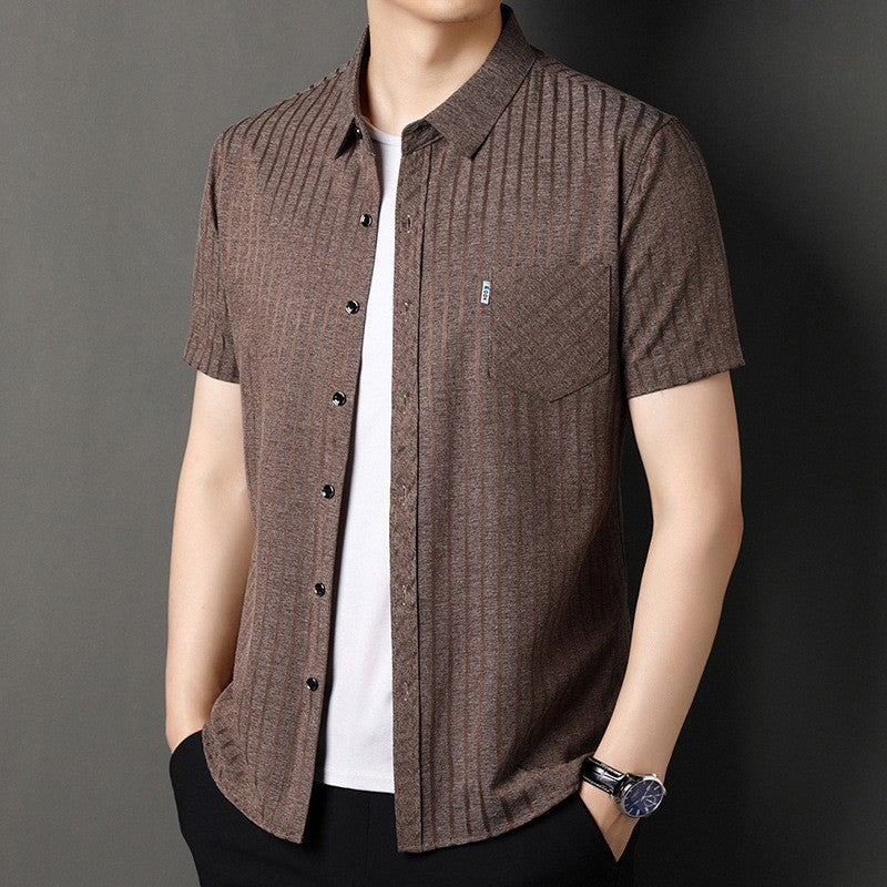 qh108-Personalized versatile men's short-sleeved shirt