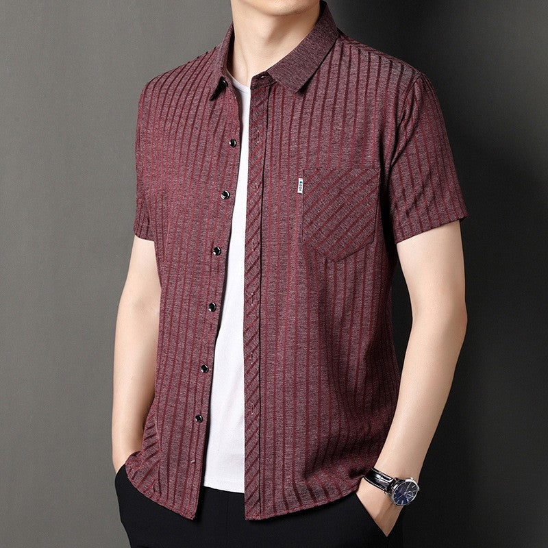 qh108-Personalized versatile men's short-sleeved shirt