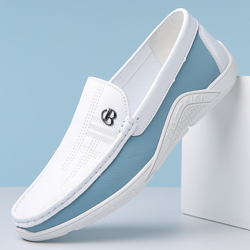 Men's business casual British style white shoes