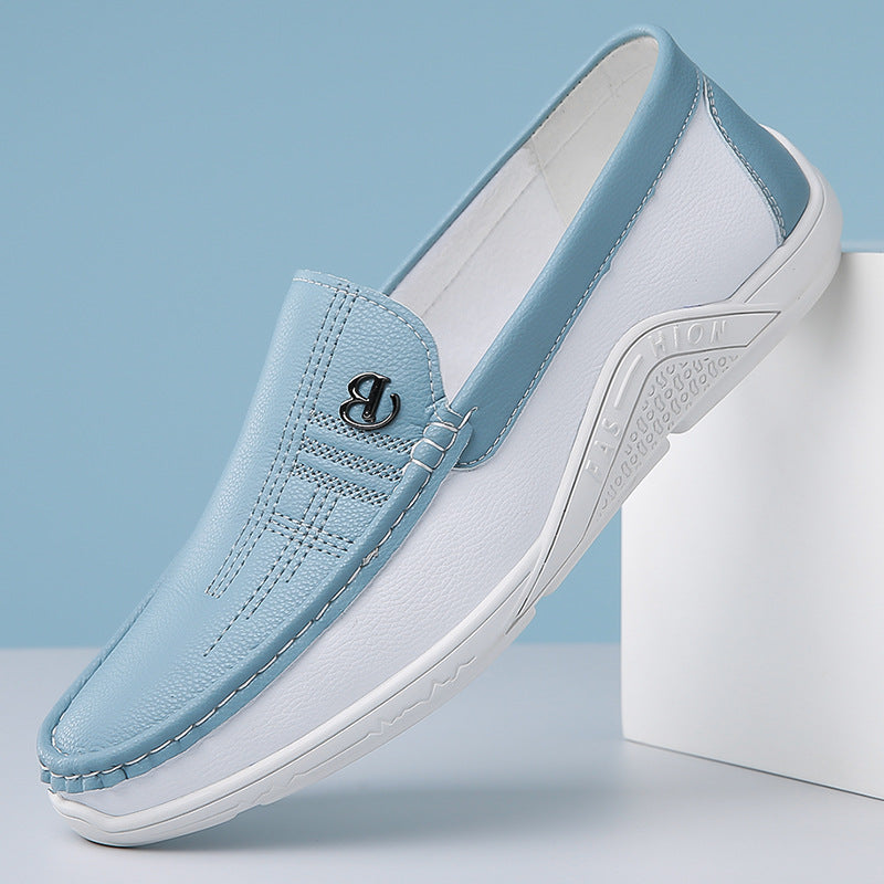 Men's business casual British style white shoes