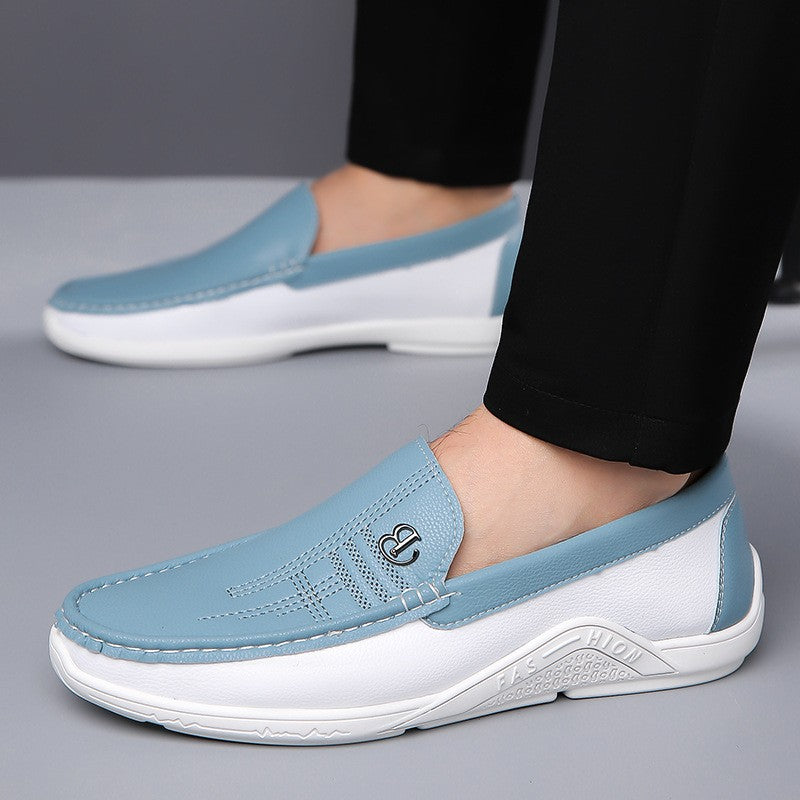 Men's business casual British style white shoes