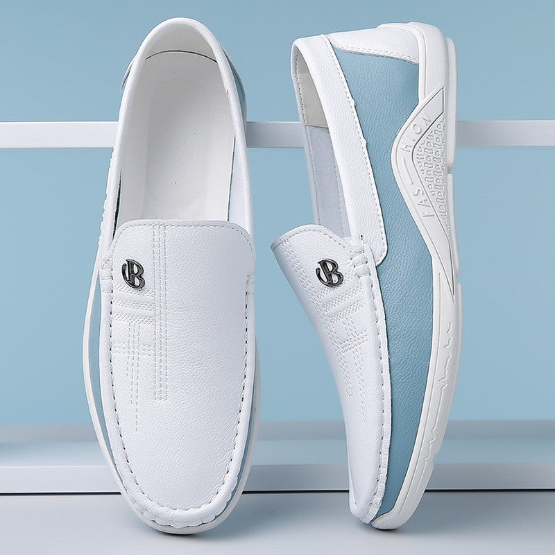 Men's business casual British style white shoes