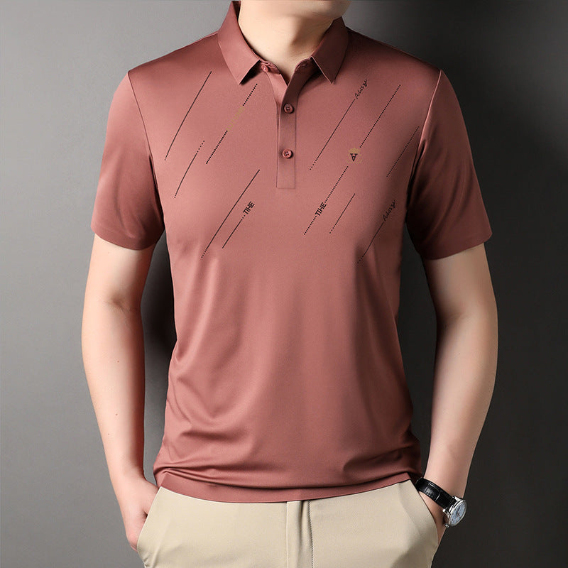 qh125-Men's Thin Summer Striped Loose T-shirt