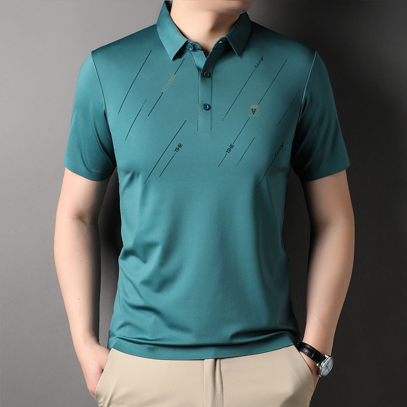 qh125-Men's Thin Summer Striped Loose T-shirt