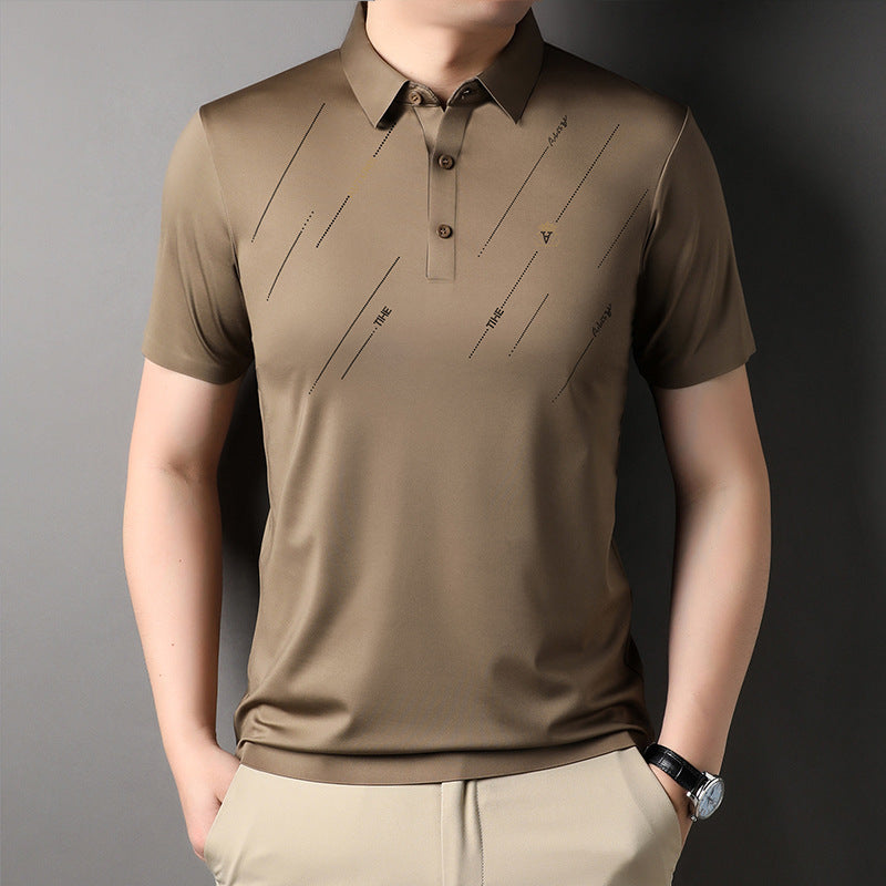 qh125-Men's Thin Summer Striped Loose T-shirt