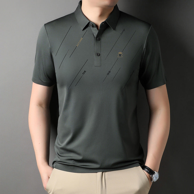 qh125-Men's Thin Summer Striped Loose T-shirt