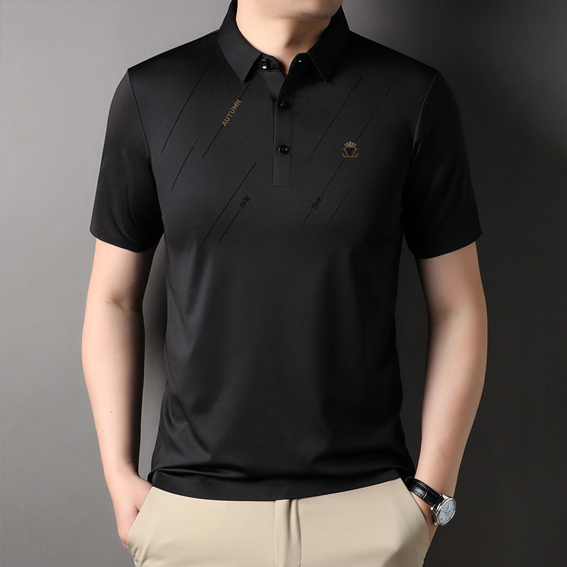 qh125-Men's Thin Summer Striped Loose T-shirt