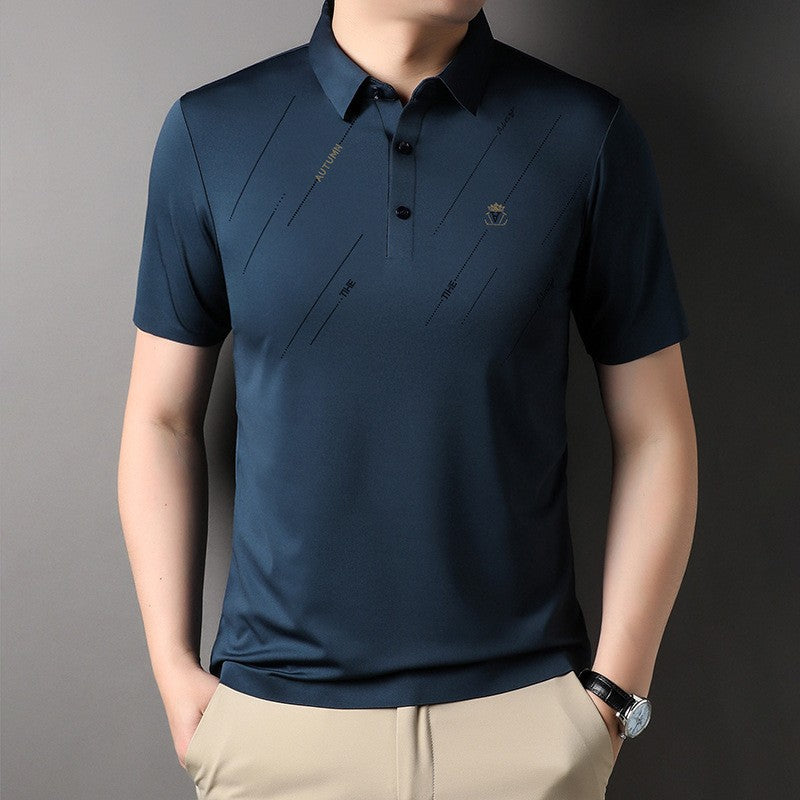 qh125-Men's Thin Summer Striped Loose T-shirt