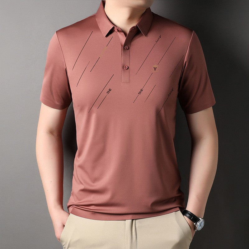 qh125-Men's Thin Summer Striped Loose T-shirt
