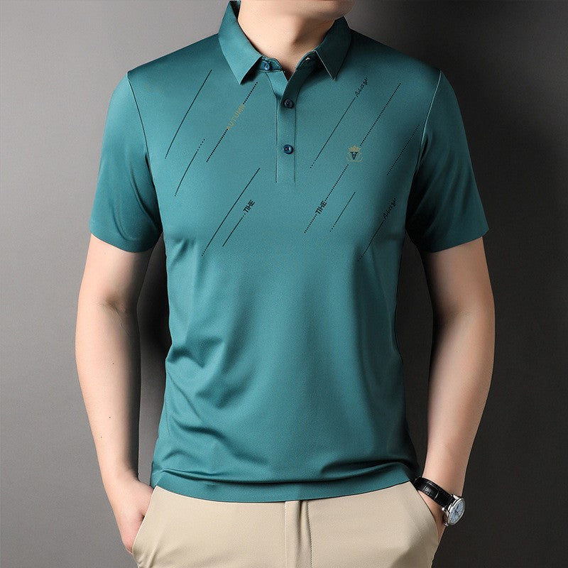 qh125-Men's Thin Summer Striped Loose T-shirt
