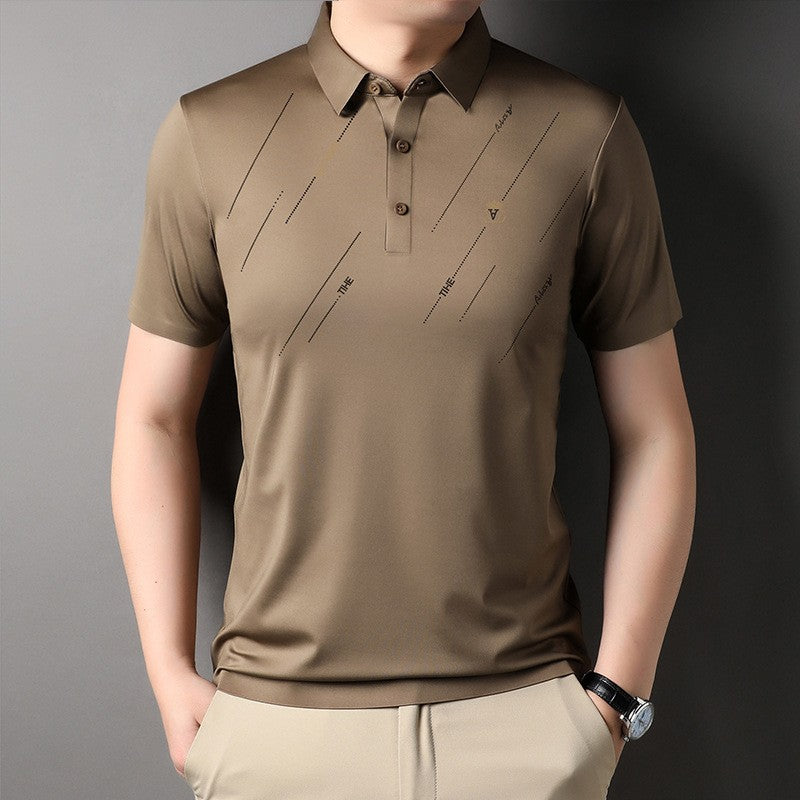 qh125-Men's Thin Summer Striped Loose T-shirt