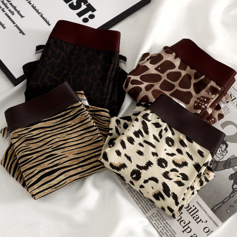 zd230-Men's pure cotton breathable leopard print boxer briefs