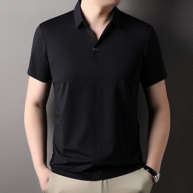 2024 New men's seamless solid color short sleeves