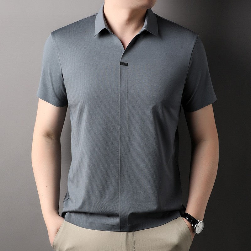 2024 New men's seamless solid color short sleeves