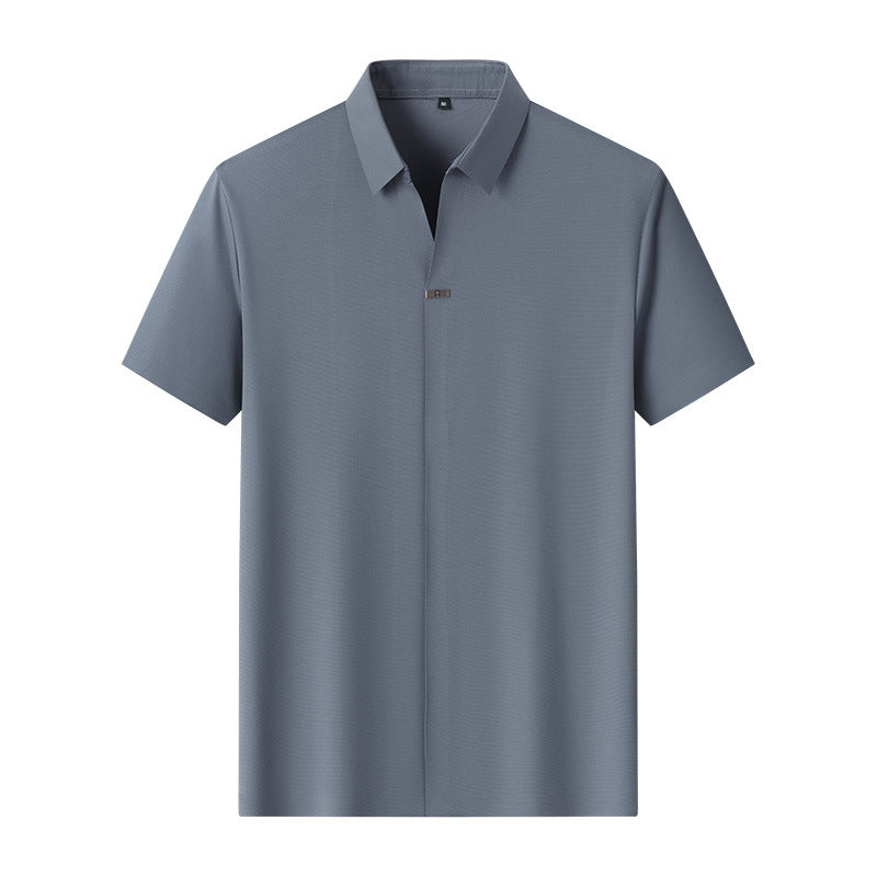 2024 New men's seamless solid color short sleeves