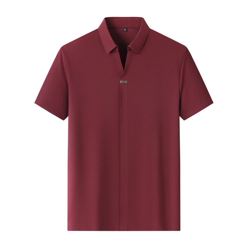 2024 New men's seamless solid color short sleeves
