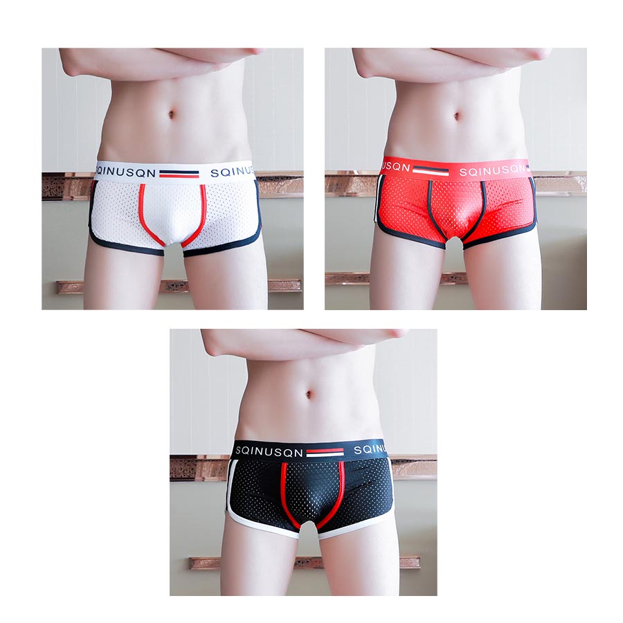 hou435-Ice silk cotton mesh men's underwear