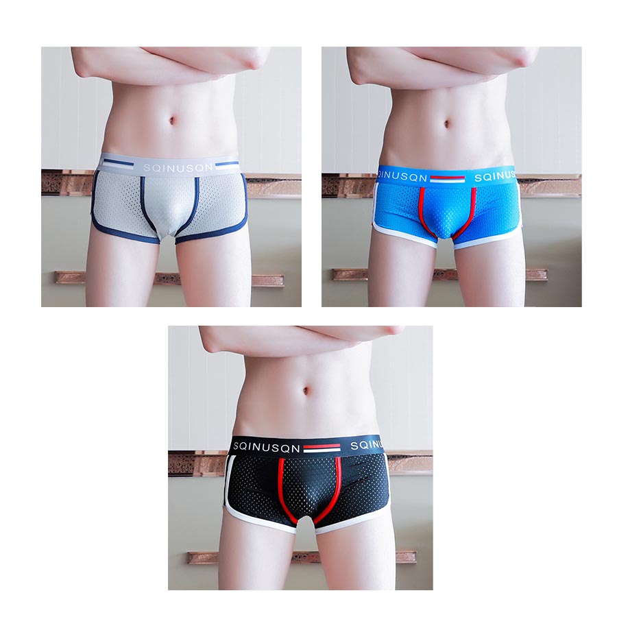 hou435-Ice silk cotton mesh men's underwear