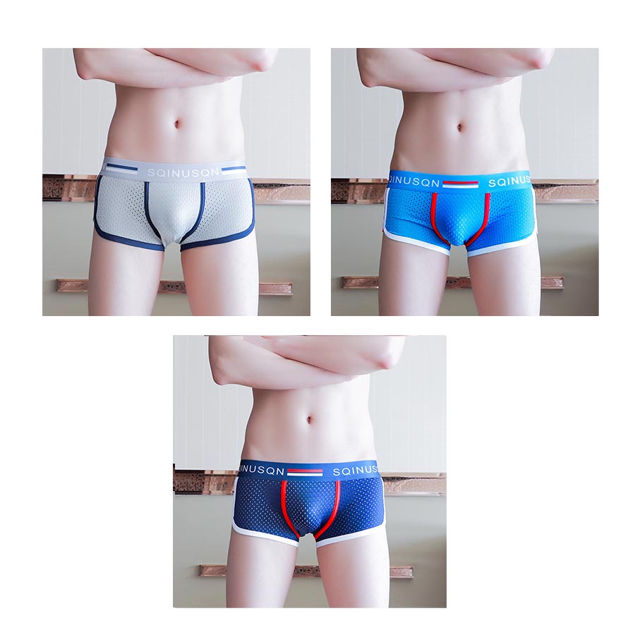 hou435-Ice silk cotton mesh men's underwear