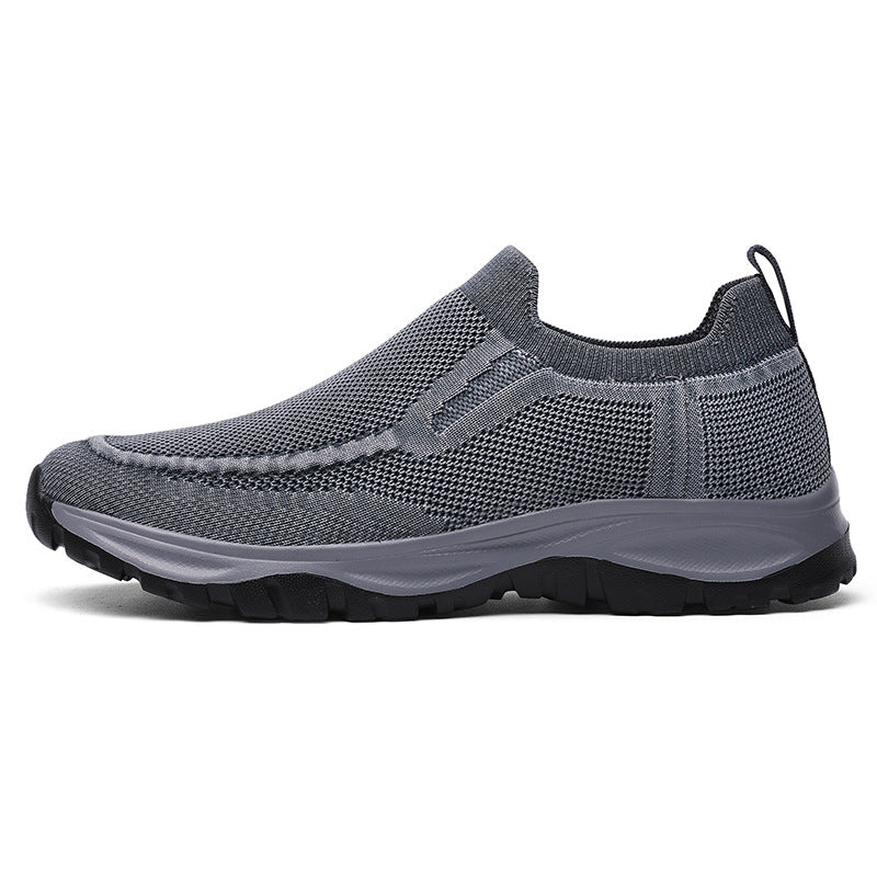 qh135-Men's summer washed fly woven mesh breathable casual shoes
