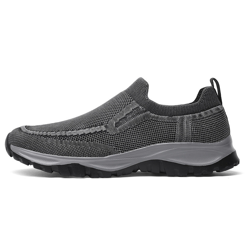 qh135-Men's summer washed fly woven mesh breathable casual shoes