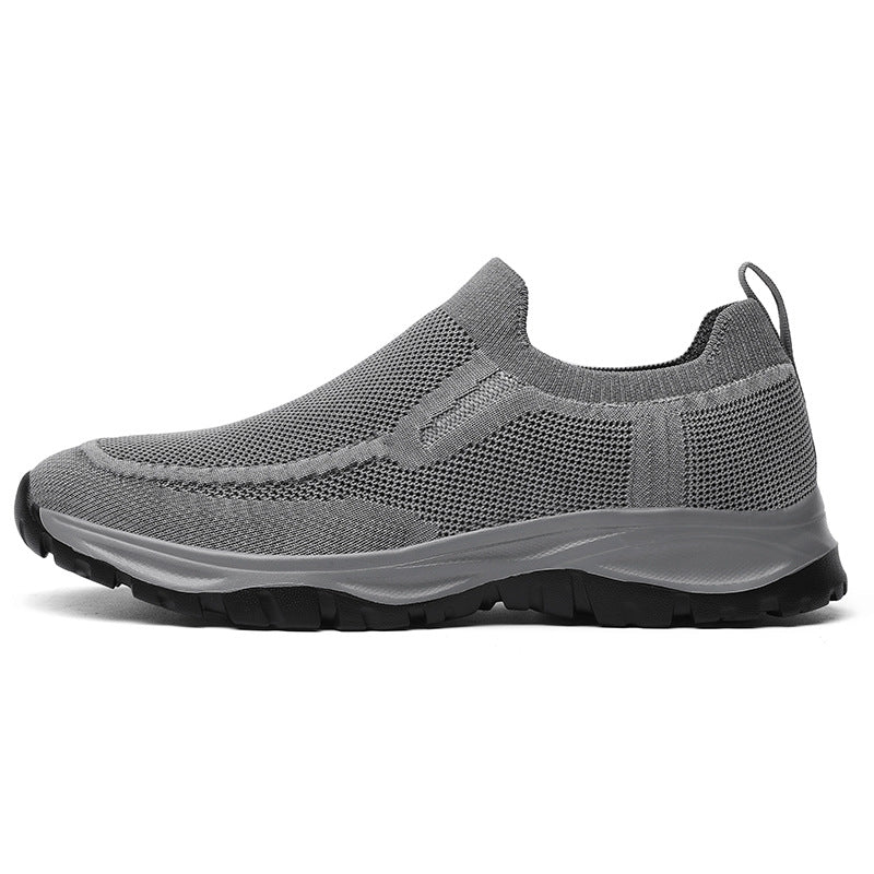 qh135-Men's summer washed fly woven mesh breathable casual shoes