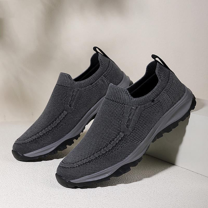 qh135-Men's summer washed fly woven mesh breathable casual shoes