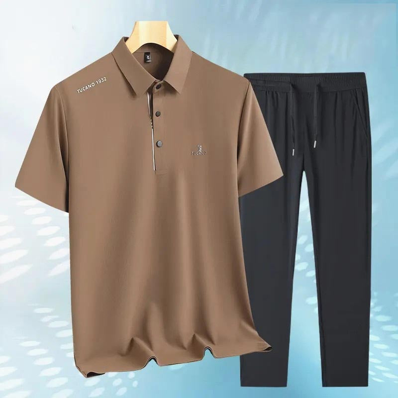 ae644-Breathable, skin-friendly, quick-drying POLO shirt loose suit