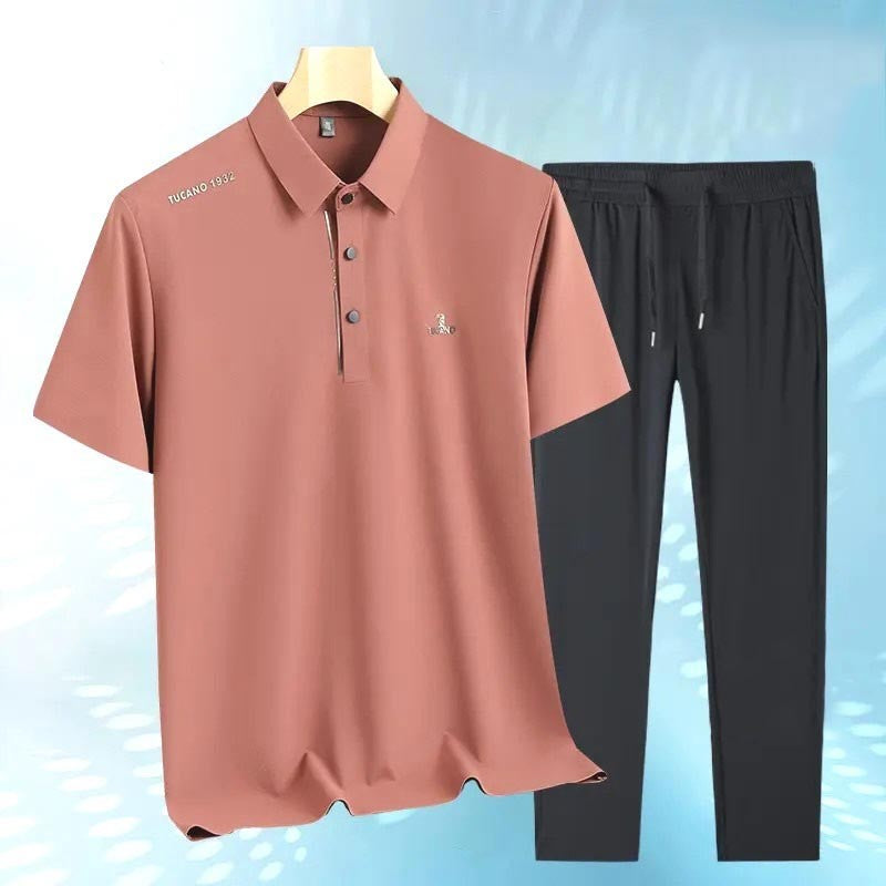 ae644-Breathable, skin-friendly, quick-drying POLO shirt loose suit