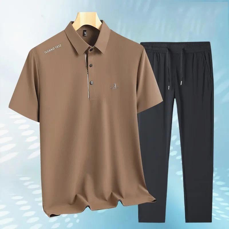 ae644-Breathable, skin-friendly, quick-drying POLO shirt loose suit