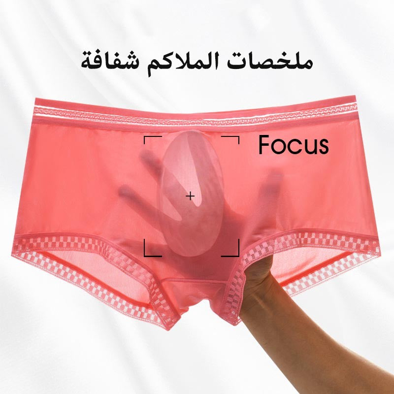 hou445-Men's Summer Translucent Ice Silk Boxer Briefs