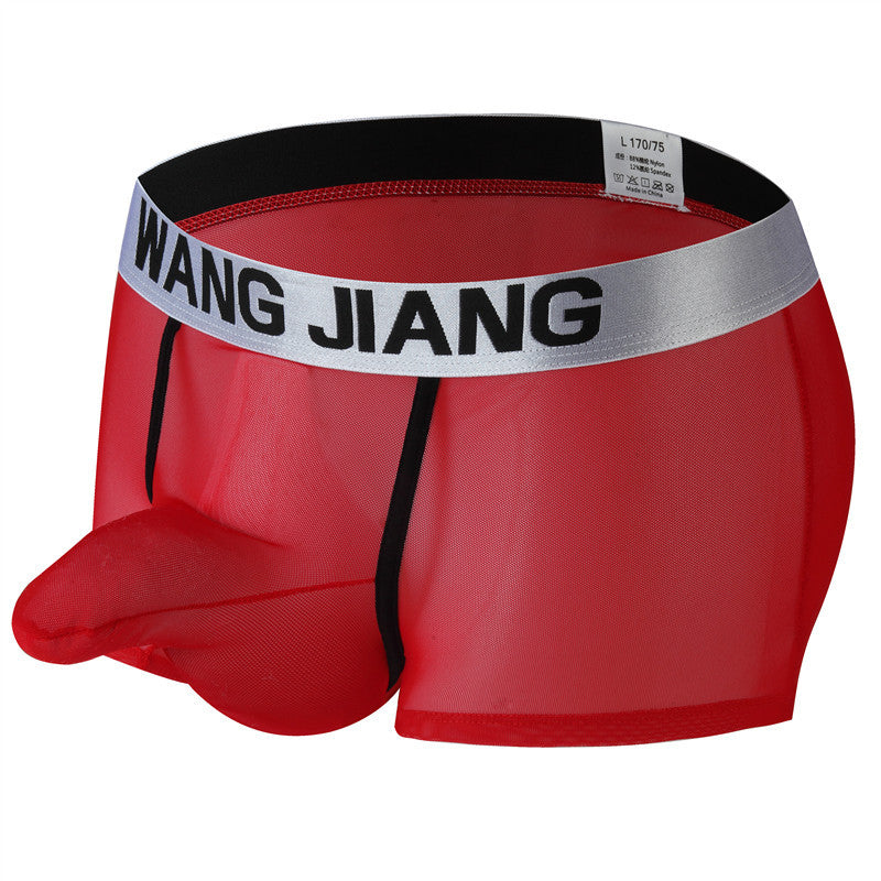 fzi444-Men's transparent mesh boxer briefs