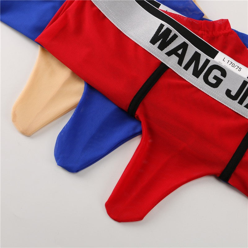 fzi444-Men's transparent mesh boxer briefs
