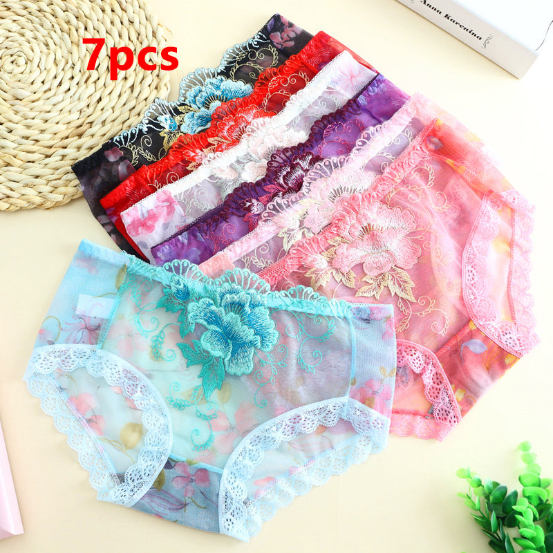 Sexy seamless lace embroidered women's underwear
