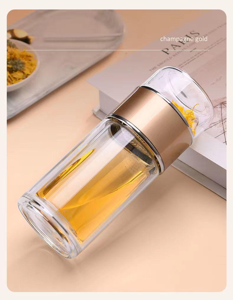 ae651-High-grade double-layer tea and water separation glass