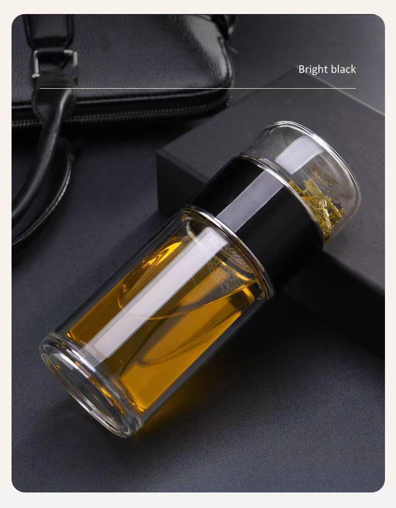 ae651-High-grade double-layer tea and water separation glass