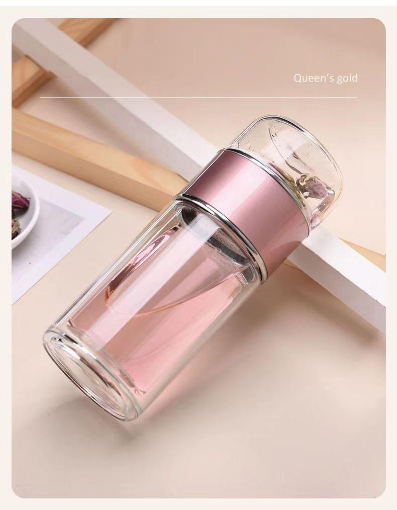 ae651-High-grade double-layer tea and water separation glass