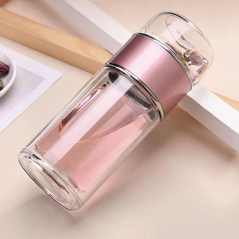ae651-High-grade double-layer tea and water separation glass