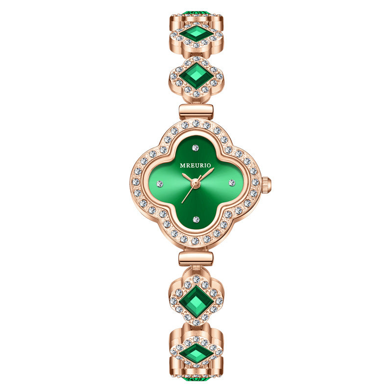 Fashion Four Leaf Clover Bracelet Quartz Watch for Women