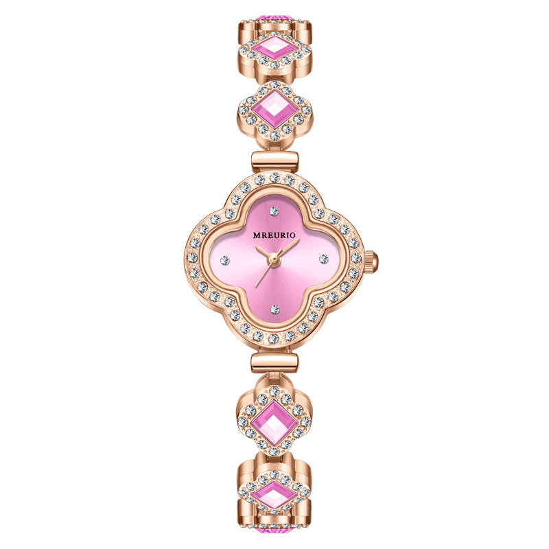 Fashion Four Leaf Clover Bracelet Quartz Watch for Women