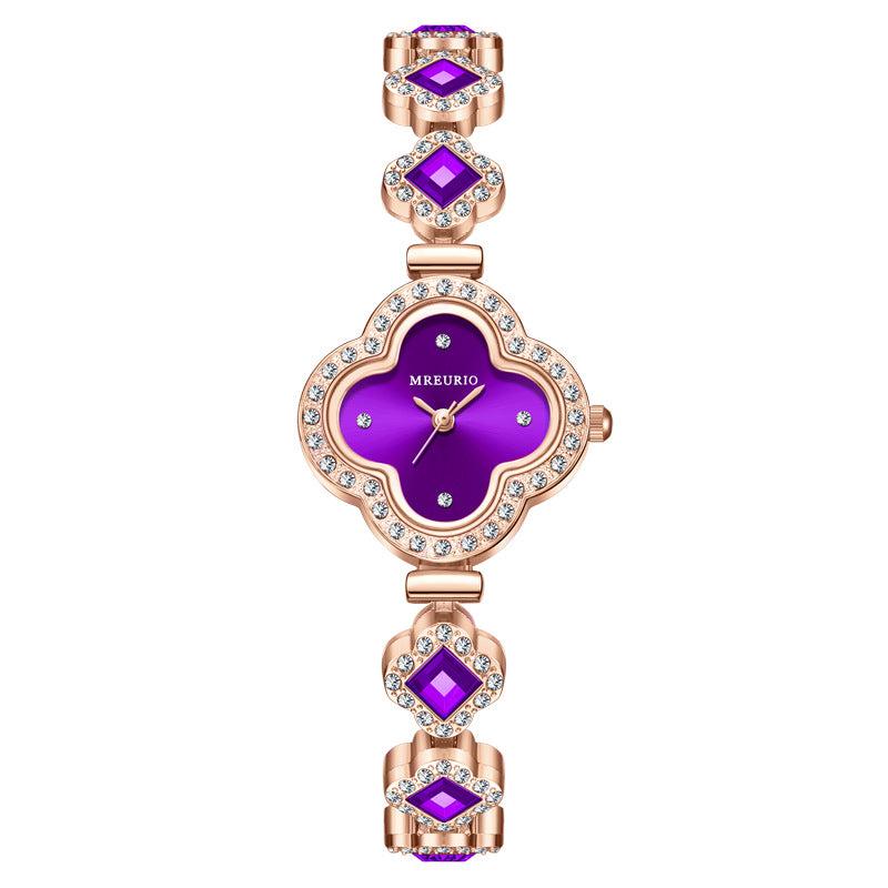 Fashion Four Leaf Clover Bracelet Quartz Watch for Women