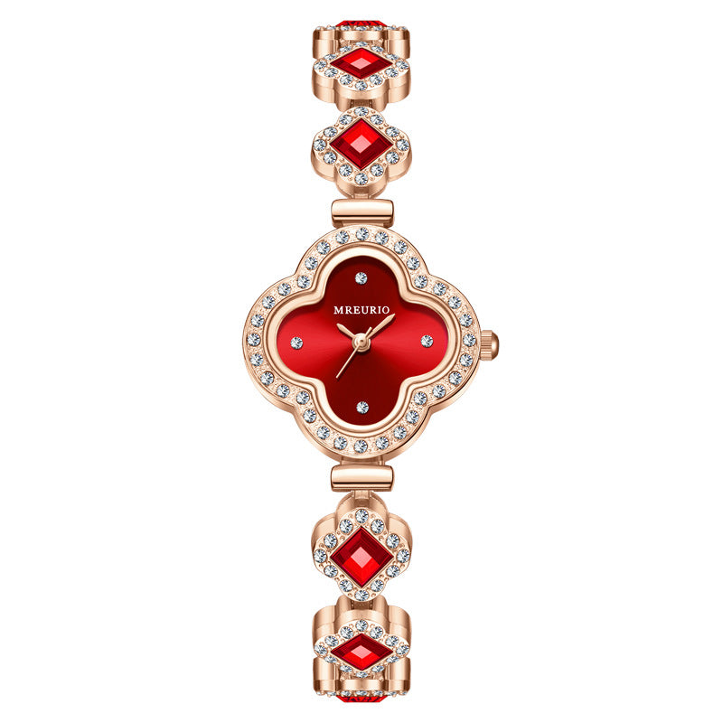 Fashion Four Leaf Clover Bracelet Quartz Watch for Women