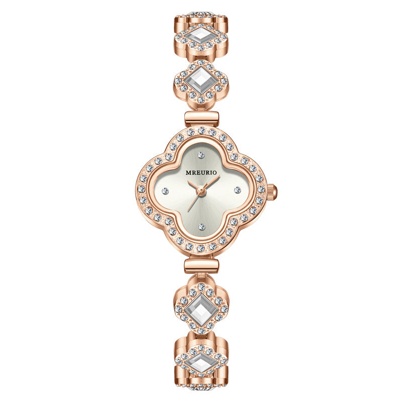 Fashion Four Leaf Clover Bracelet Quartz Watch for Women