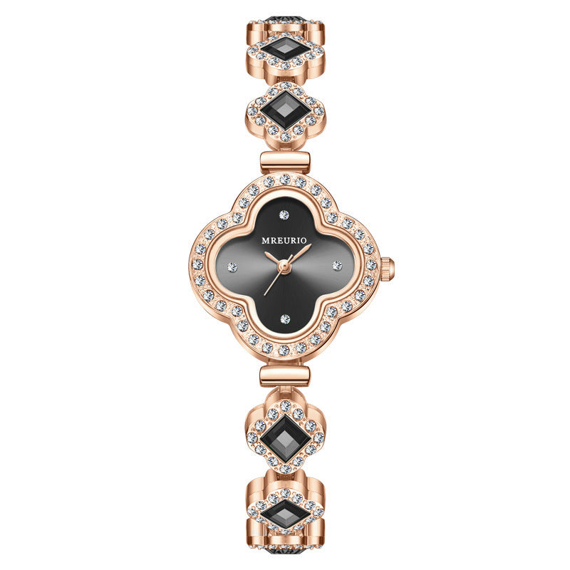 Fashion Four Leaf Clover Bracelet Quartz Watch for Women