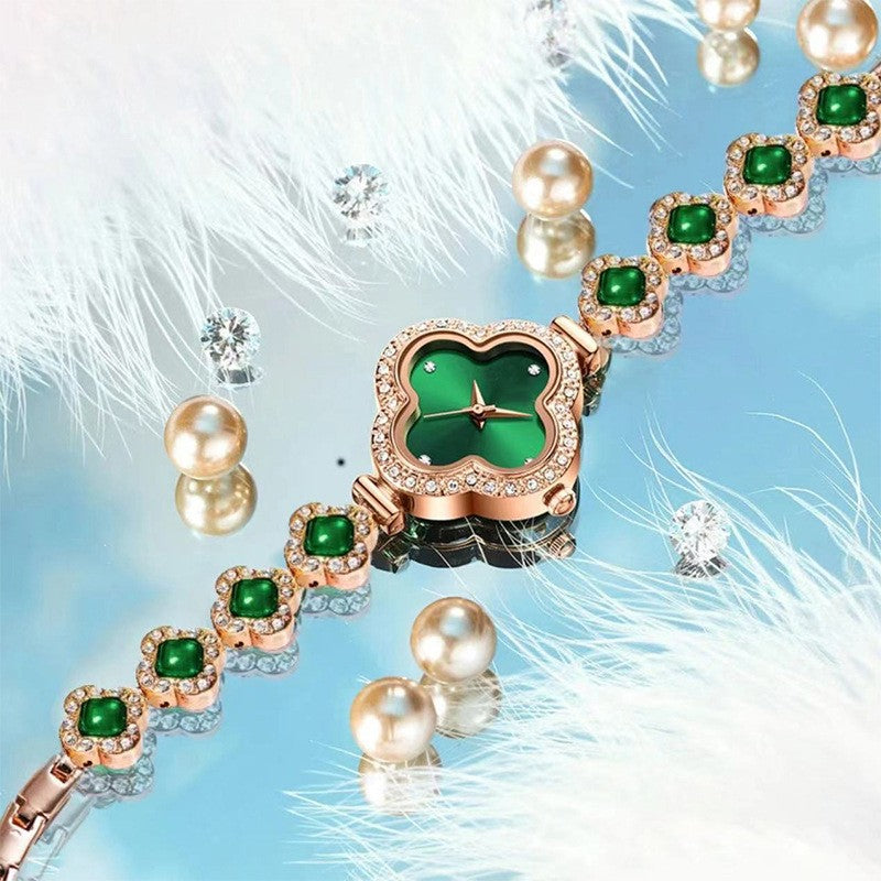 Fashion Four Leaf Clover Bracelet Quartz Watch for Women