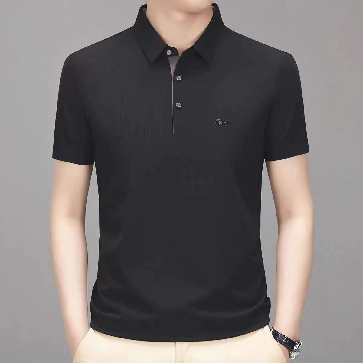 Summer trend casual lapel T-shirt for men