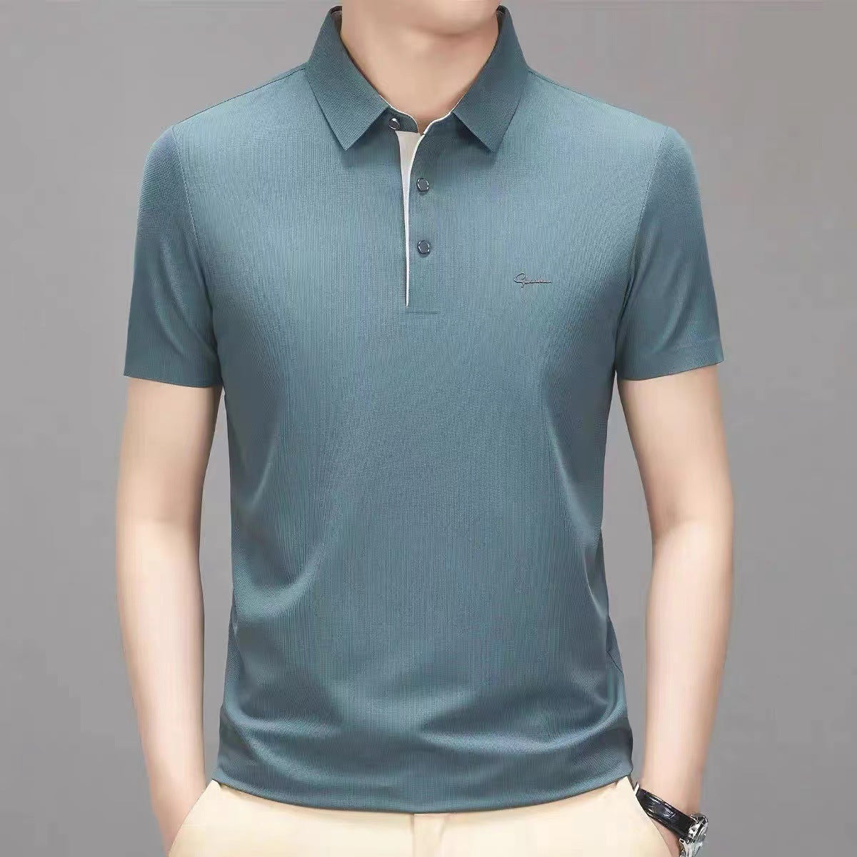 Summer trend casual lapel T-shirt for men