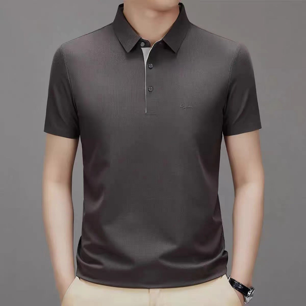 Summer trend casual lapel T-shirt for men